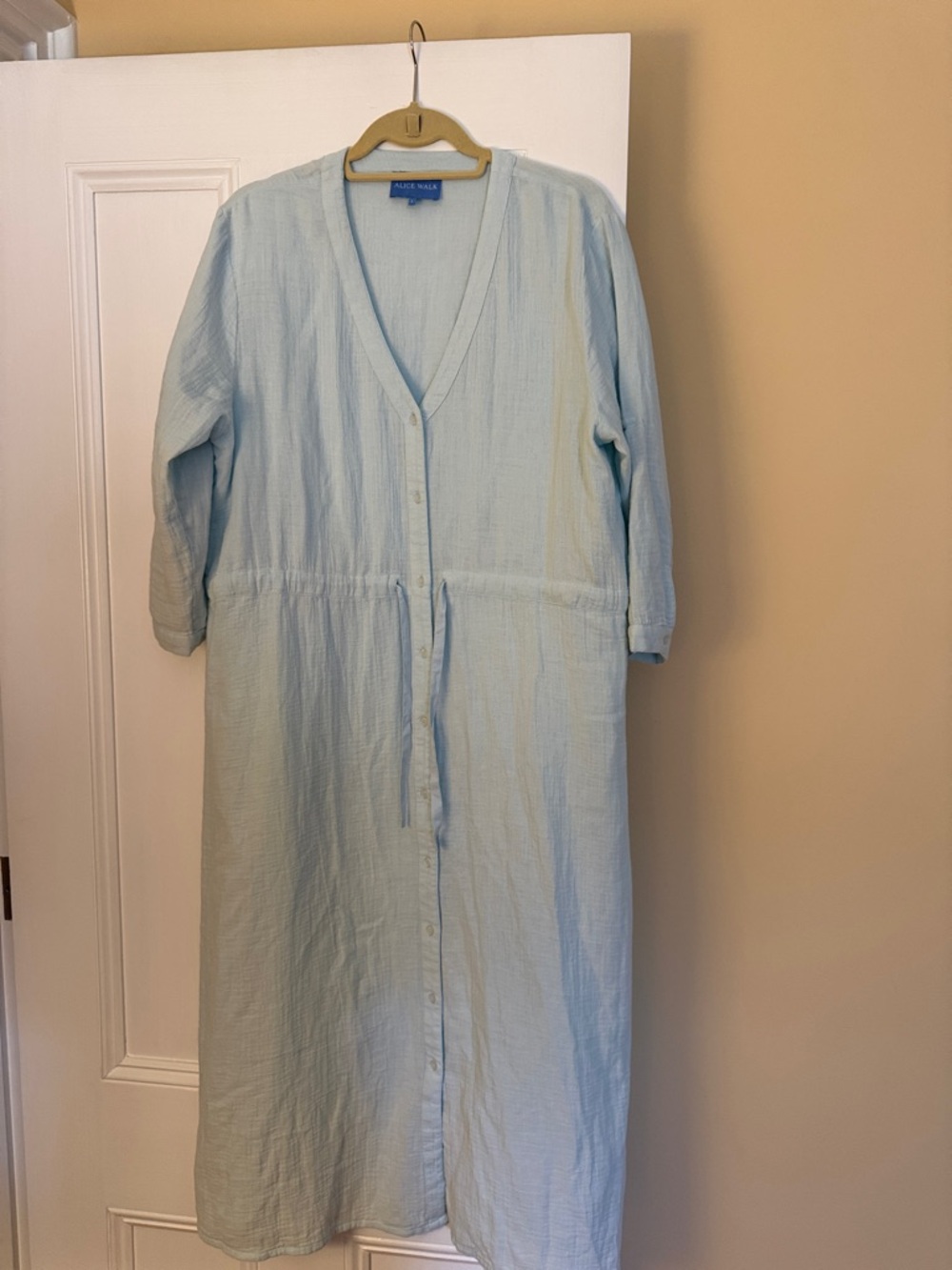 Alice Walk Light Blue Midi Button-Front Dress